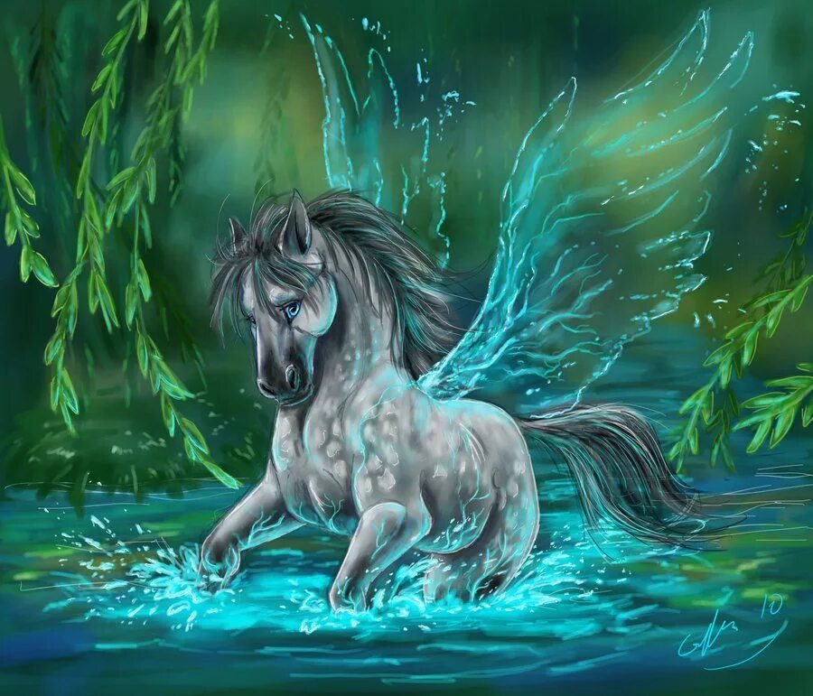 Водяная лошадь это. Келпи Единорог. Пегас келпи. Келпи мифическая лошадь. Келпи мифология.