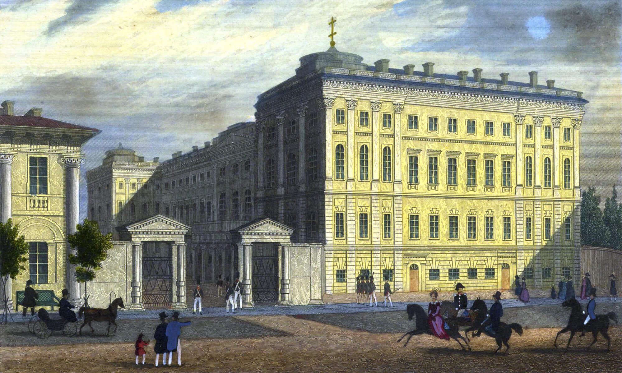 Петербург школа гвардейских подпрапорщиков лермонтов. Елагин дворец 19 век. Академия садовников. Аничков дворец в 19 веке. Академия художеств в санкт-петербурге 19 век.
