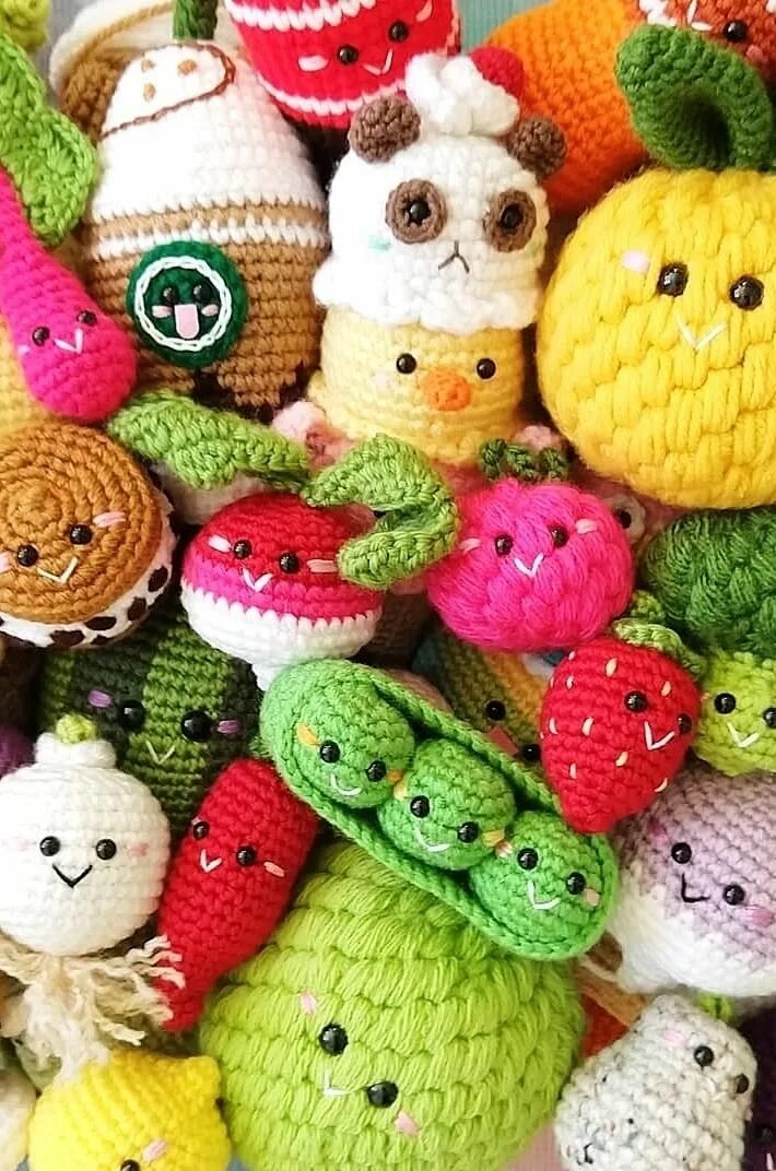 Вязаная еда. Вязаная еда крючком. Cute Crochet ideas. Nice toys