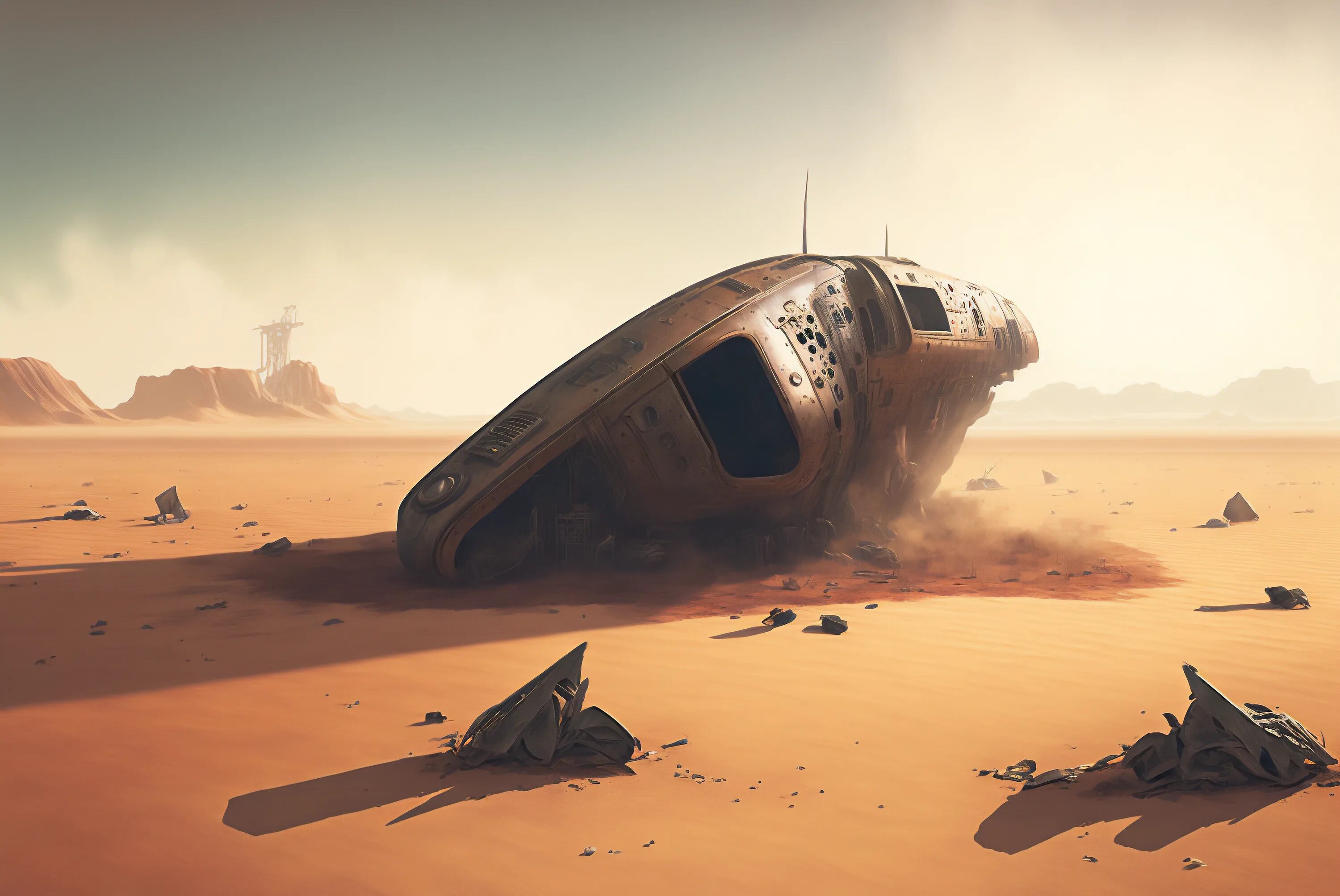 The wreck of the spaceship