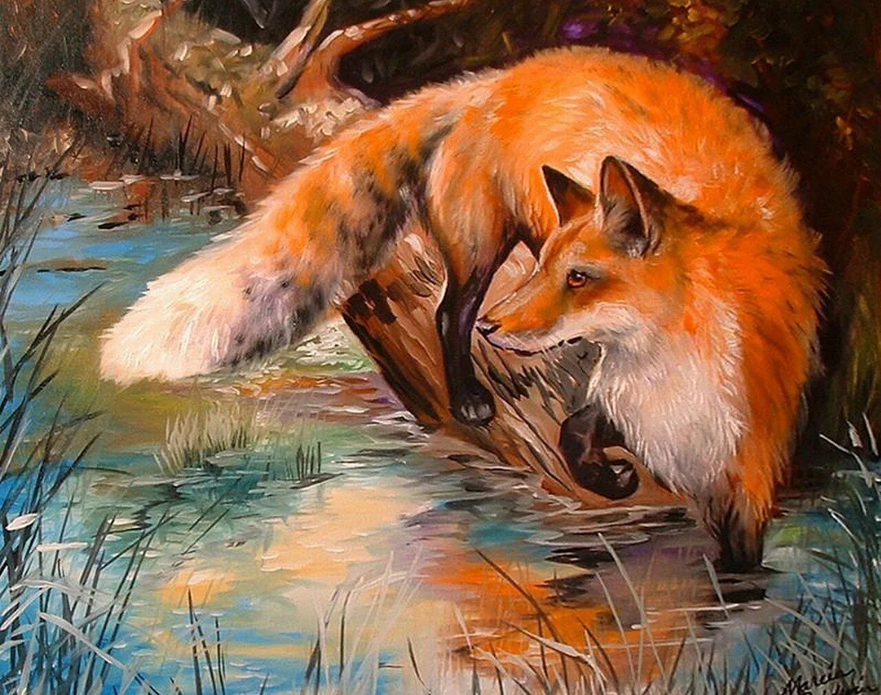 Картина лиса. Рисунок лисы. Лиса картина. Лисица живопись. Пейзаж с лисой.