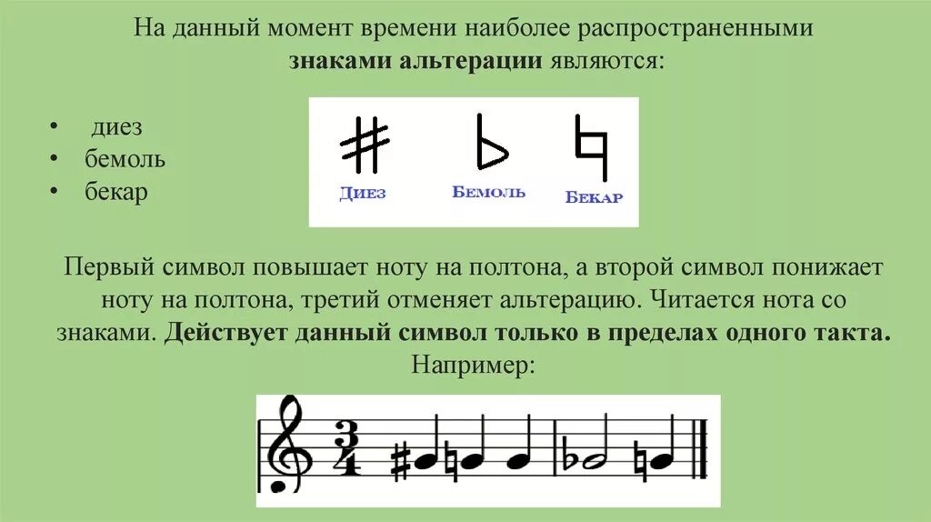 Почему 13 нот. Знаки альтерации. Музыкальные знаки альтерации. Знаки альтерации в нотах. Знаки альтерации диез бемоль Бекар.