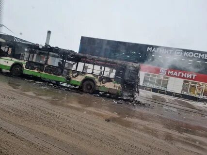 Рязань сгорел троллейбус