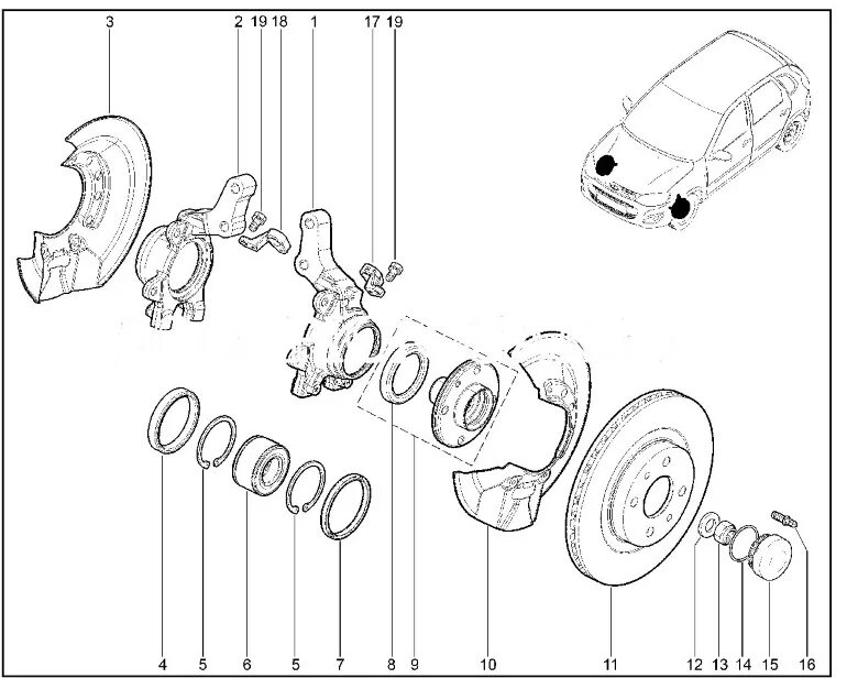 Схема ступицы колеса. 11180-3103020-00. Ступица переднего колеса Калина чертеж.