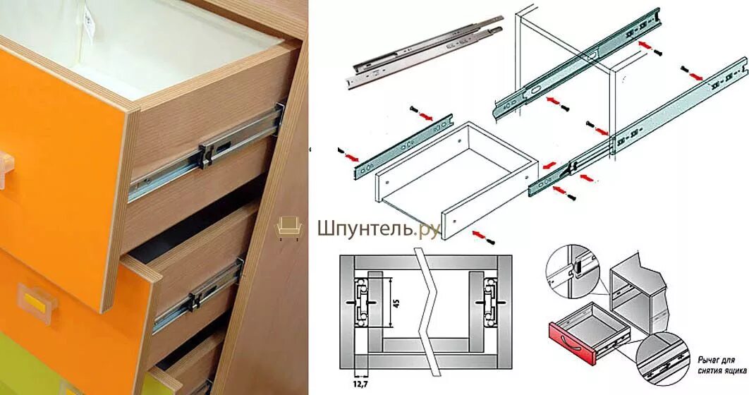 Как собирать выдвижные шкафы. Направляющие неполного выдвижения шариковые 150мм. Направляющие для выдвижных ящиков в ПАЗ. Переделка роликовых направляющих на шариковые Боярд. Направляющие выдвижных ящиков fn0009.