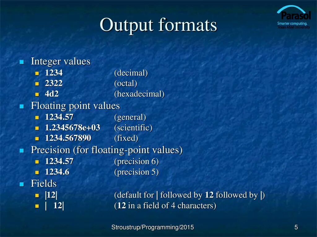 Формат integer. Формат интеджер. Octal integers. Value points. Формат int