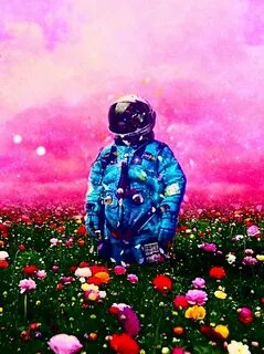 Космонавт в цветах