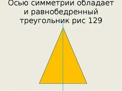 У равнобедренного треугольника 3 оси симметрии