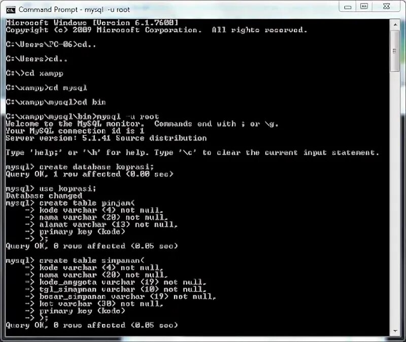 End cmd. End cmd