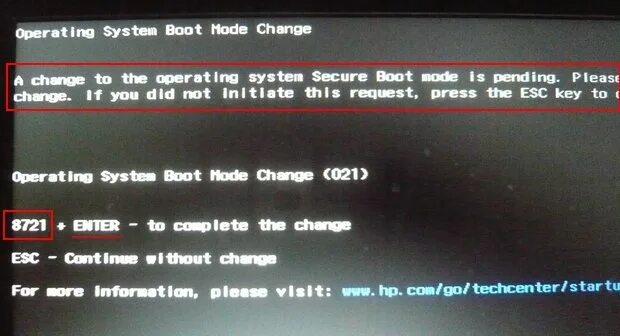Operating system boot mode change. A change to the operating system secure boot mode is pending. ноутбуке hp boot mode. hp как отключить secure boot. hp bios boot menu.