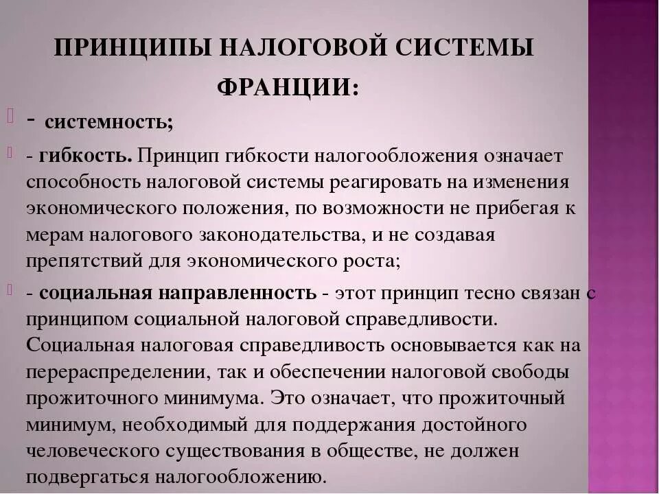 Налоговая система 10 класс. Принцип гибкости налогообложения. Принципы налоговой системы. Налоговая система Франции. Принципы по налогообложению..