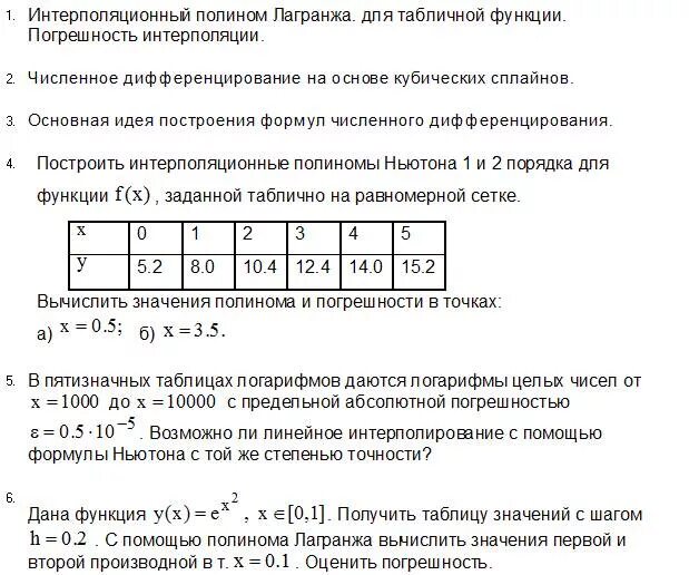 Значения функции лагранжа таблица. Построение многочлена лагранжа. интерполяционный многочлен ньютона погрешность. погрешность интерполяционного полинома лагранжа. построить интерполяционный многочлен для таблично заданной функции.