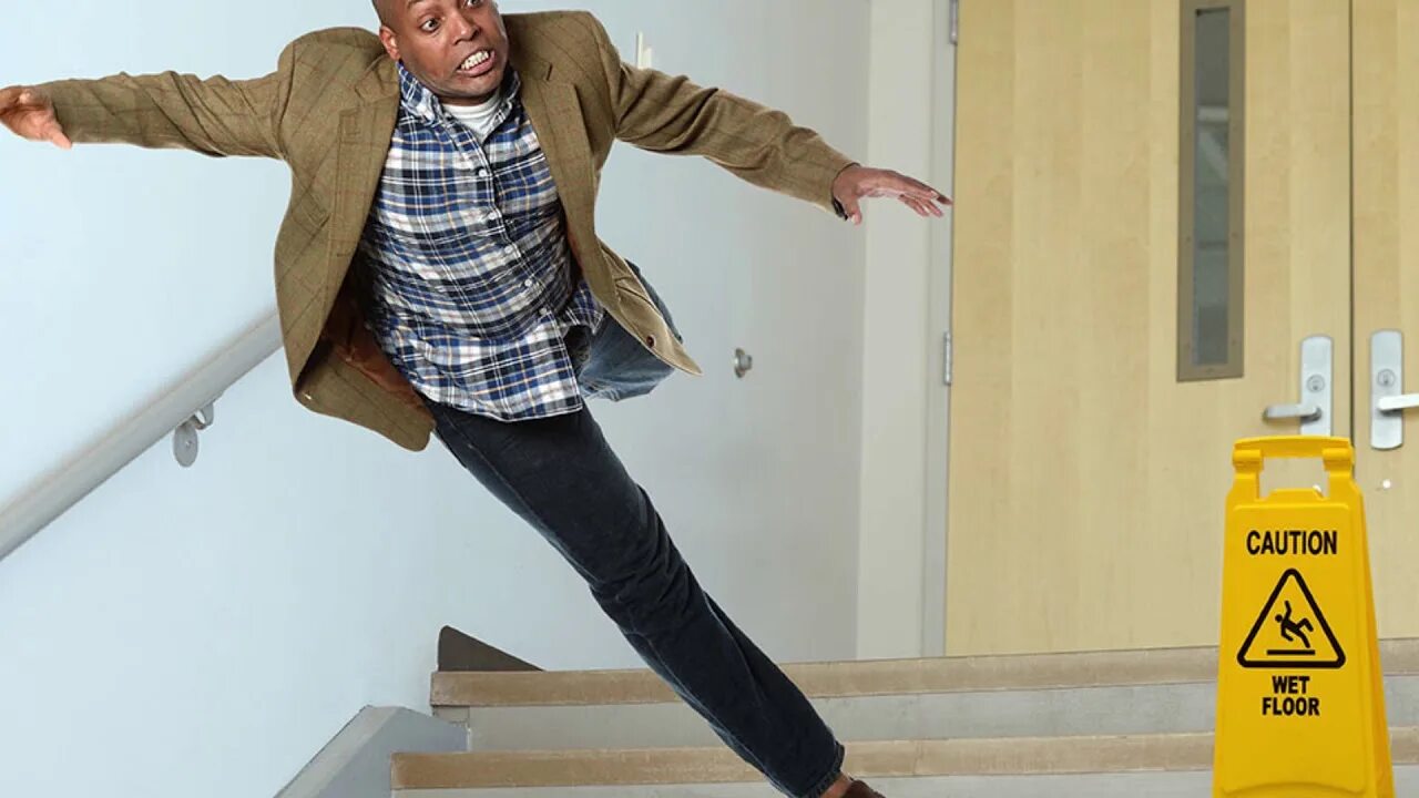 Slipping man. Бизнесмен падает. офис скользко. man fall down. falling down the stairs.