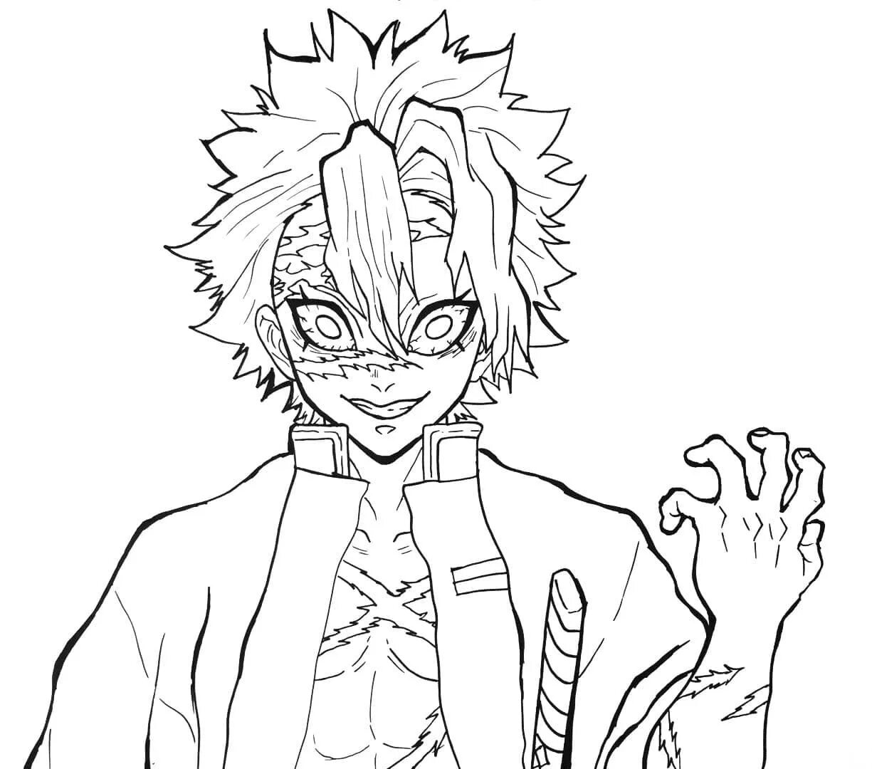 Раскраски клинок рассекающий демонов распечатать Coloriage Tanjiro Kamado with mask demon slayer à imprimer Coloriage manga, Dess