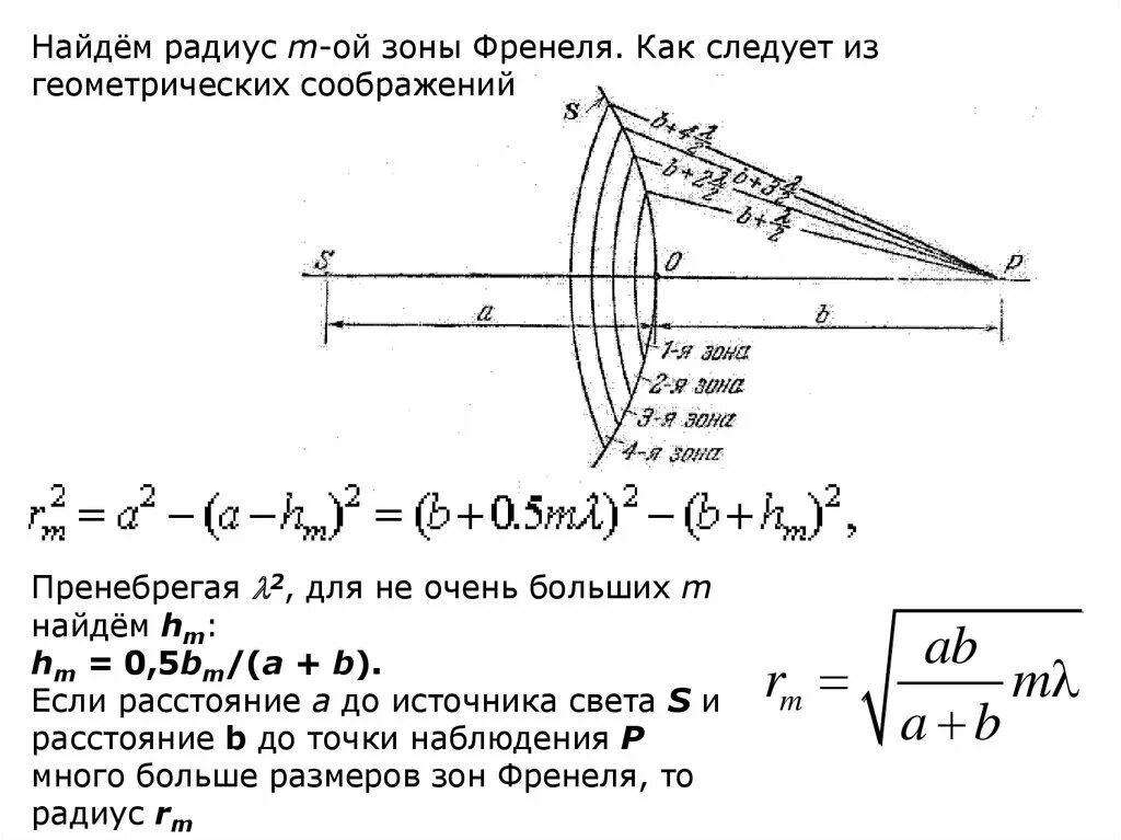 Открыты 2 и 5 зоны Френеля. Внешняя половина первой зоны Френеля. Радиус первой зоны Френеля формула. Интенсивность зон Френеля формула.