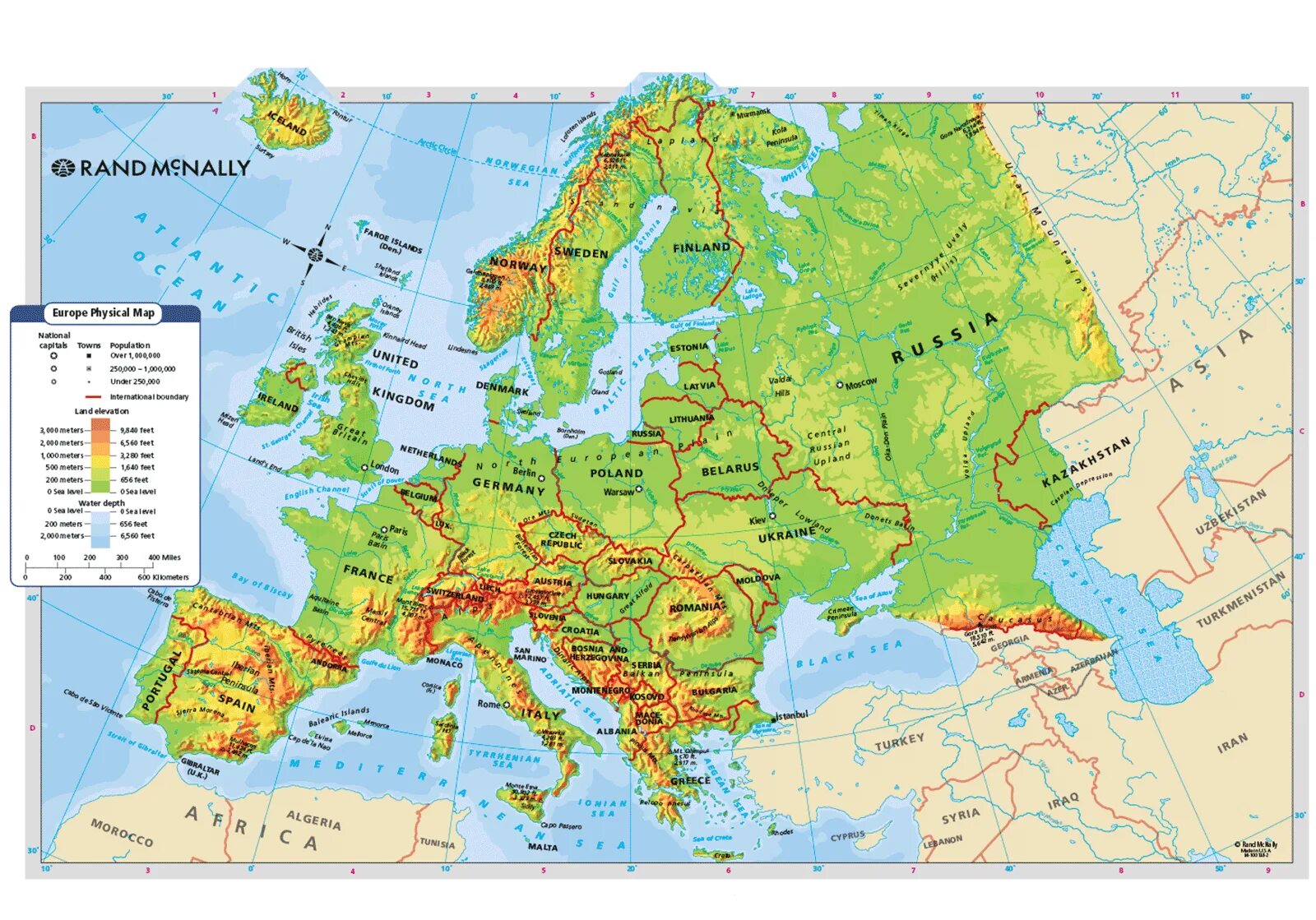 География западная европа. Физическая карта Европы атлас. Физическая карта зарубежной Европы. Карта Европы физическая крупная. Географическая карта реки Восточной Европы.