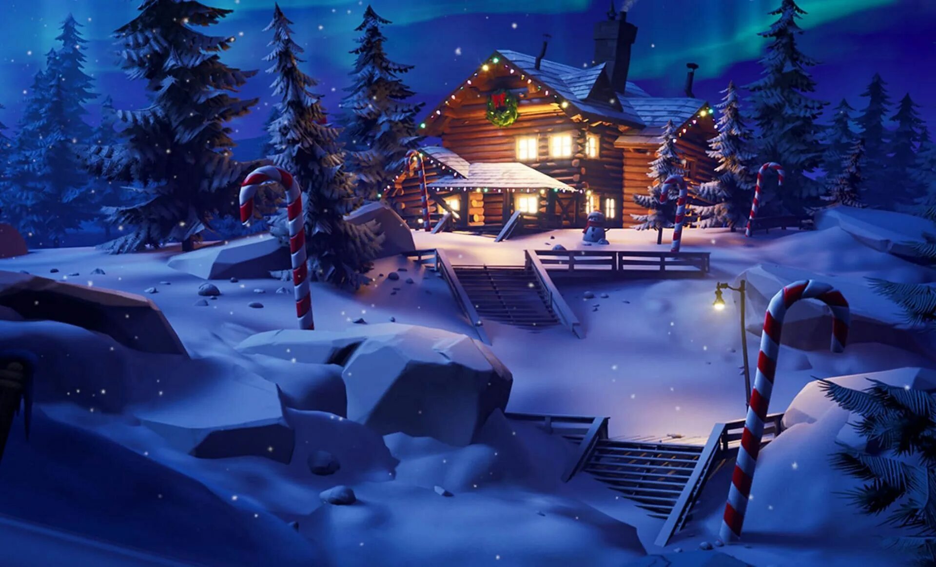 Игра новый фон. Зимняя локация ФОРТНАЙТ. Fortnite Winterfest. Домик зимнего фестиваля ФОРТНАЙТ. Новогодний домик ФОРТНАЙТ.