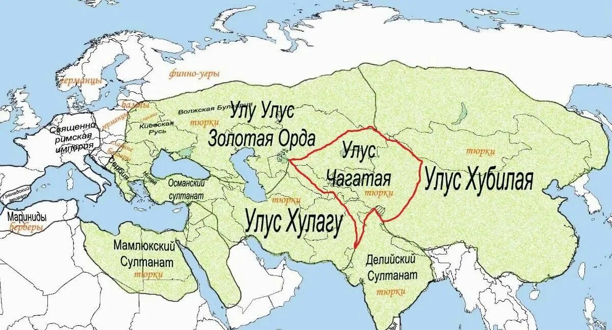 Распад монгольской. Золотая Орда -чагатайский улус. Раздел империи Чингисхана карта. Карта Монголии Чингисхана.