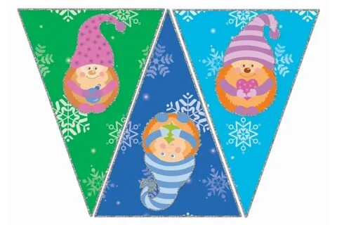 Флажки с новым годом распечатать