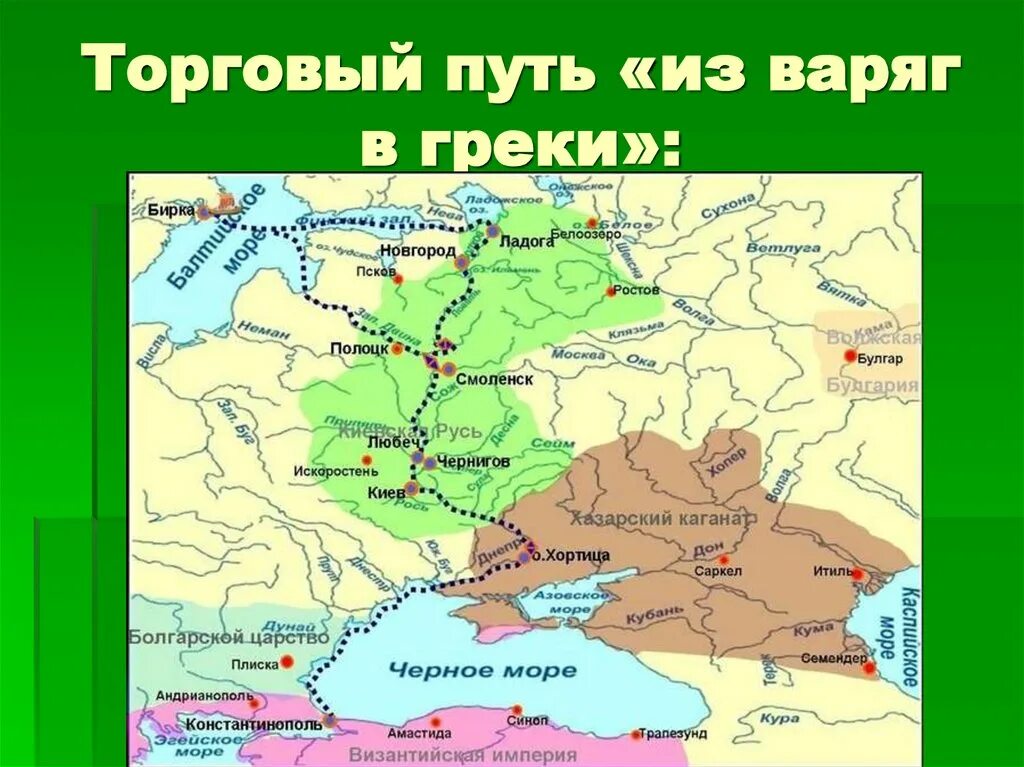 Торговый путь из Варяг в греки. Путь из Варяг в греки на карте древней Руси 6 класс. Варяжское море на карте древней Руси. Путь Варяг в греки.