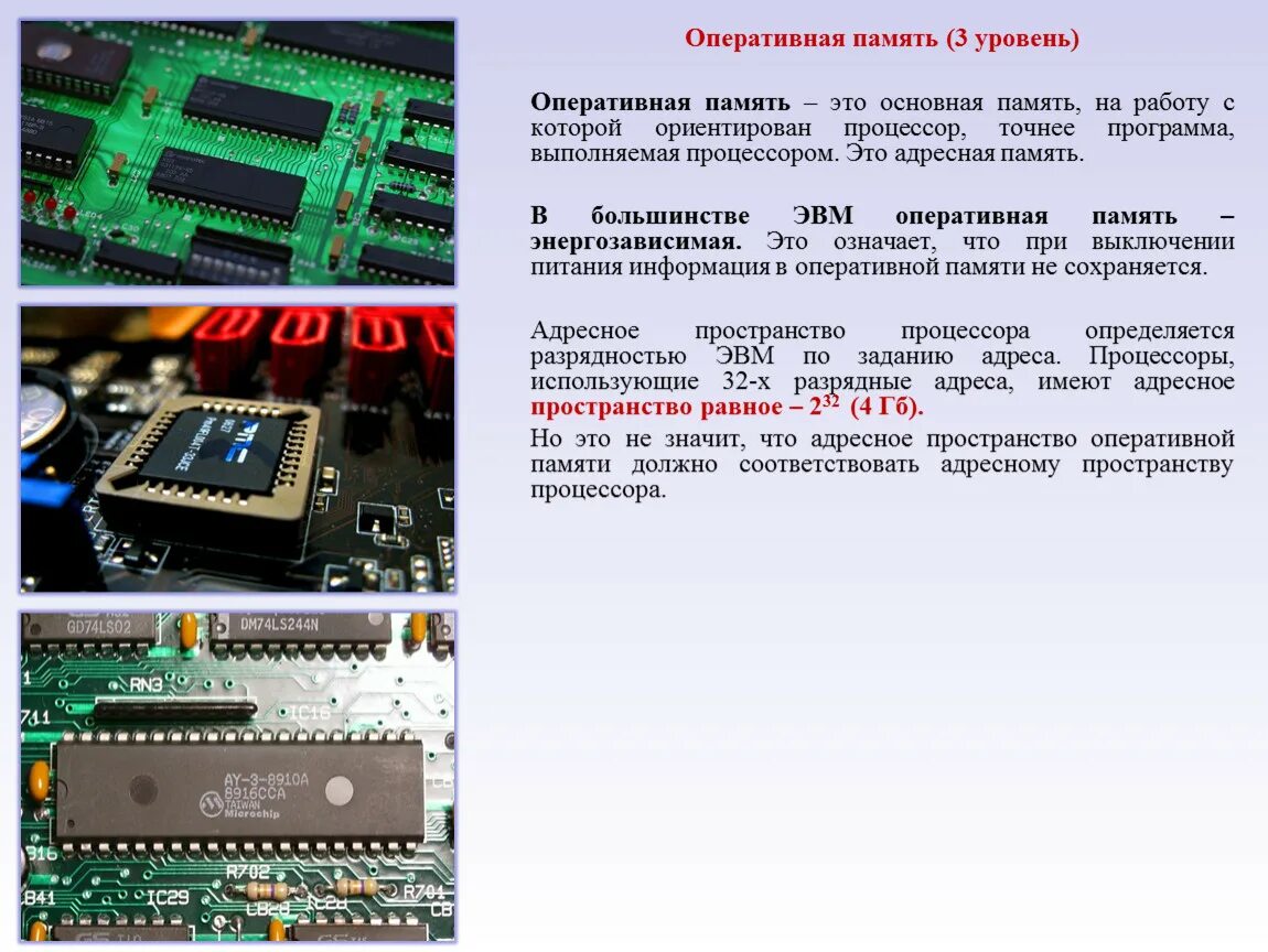 Уровни оперативной памяти. Неисправности оперативной памяти. Тестирование оперативной памяти. Оперативная память ЭВМ.