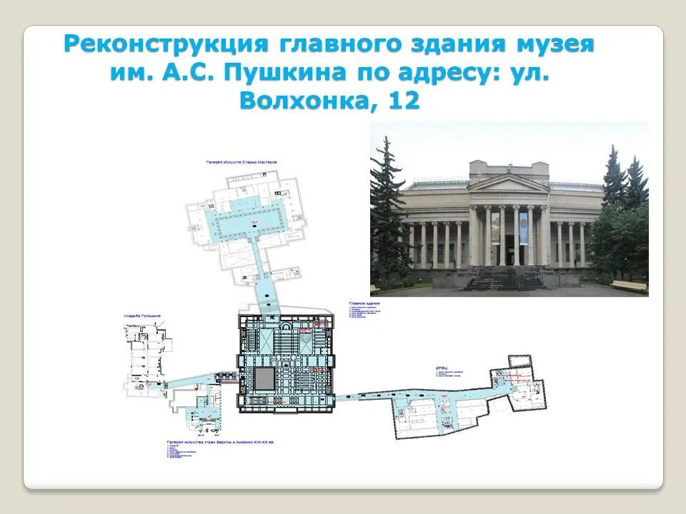 Пушкинский музей билеты льготы. Проект реконструкции ГМИИ имени Пушкина. Схема залов Пушкинского музея в Москве. Реконструкция музея имени Пушкина в Москве. Реконструкция Пушкинского музея в Москве.