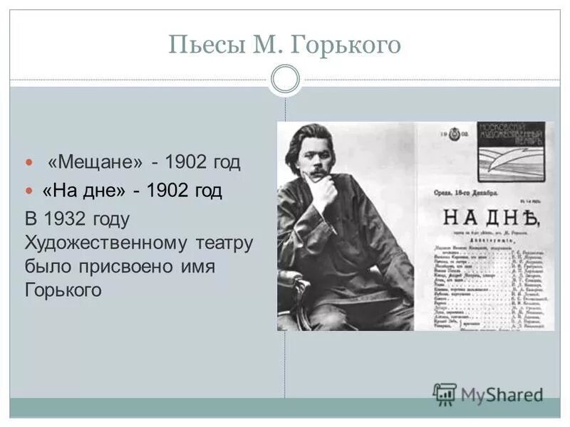 Название пьесы м горького. Пьесы Горького. М. Горький. Пьесы. Пьесой м. Горького "мещане".