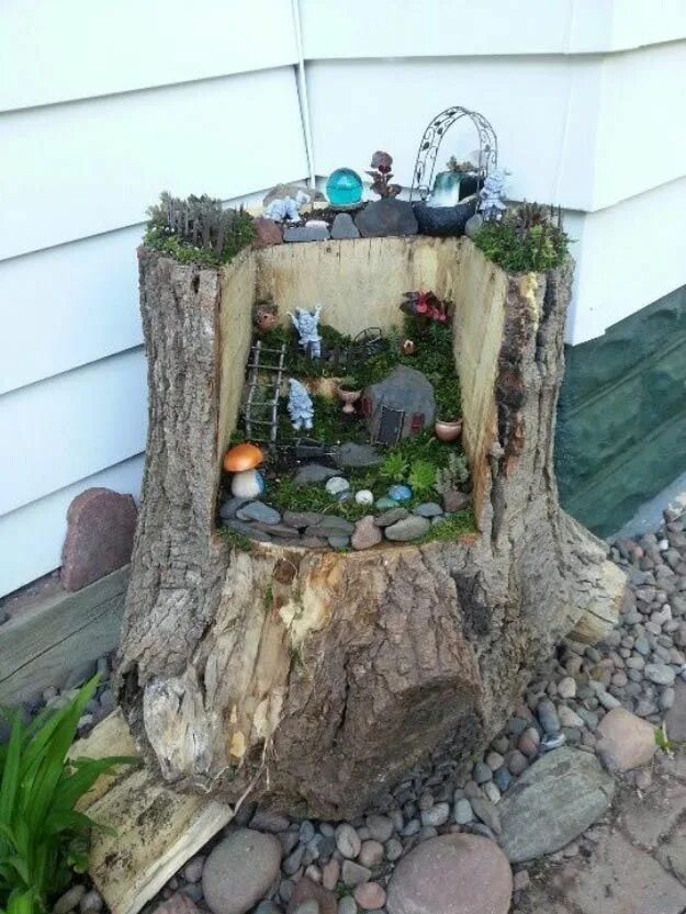 Déco jardin - 40 idées créatives - Déco, Jardin - ZENIDEES Tree stump decor, Tre