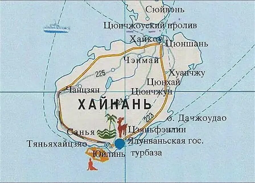Курорты хайнаня на карте. Хайнань на карте китая. остров хайнань китай на карте.