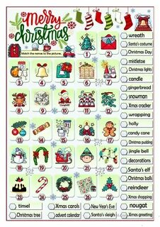 Christmas vocabulary for kids