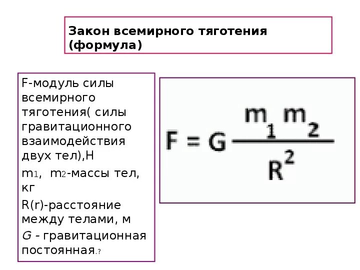 Формула закона Всемирного тяготения в физике 9 класс. Модуль силы Всемирного тяготения формула. Сила Всемирного тяготения формула. Формулы по физике 9 класс закон Всемирного тяготения. К выводу о существовании сил всемирного тяготения