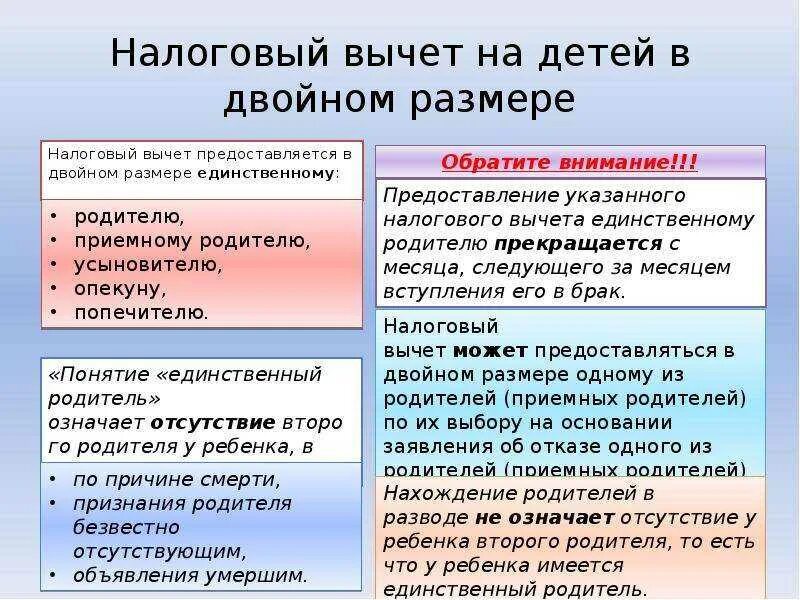 Налоговый вычет на второго и третьего. Двойной вычет на ребенка. вычет в двойном размере на детей. удвоенный налоговый вычет. вычет на ребенка родителю.
