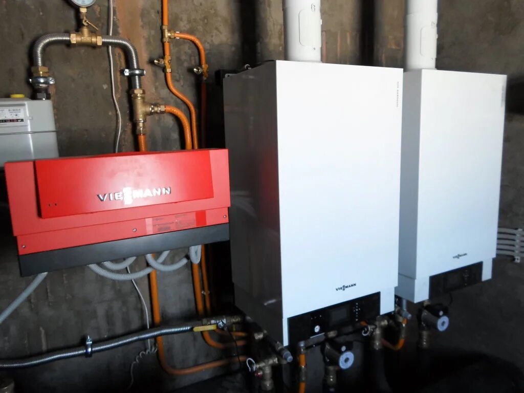 Каскадный дымоход Viessmann Vitopend. Каскад из 2 напольных котлов. Контроллер каскада котлов. Монтируем демонтируем отопительные котлы.