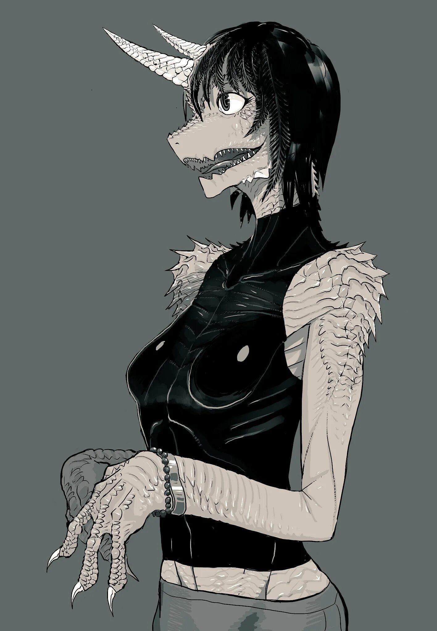 Reptile girl. Крокодил тян. Крокодил хуманизация.