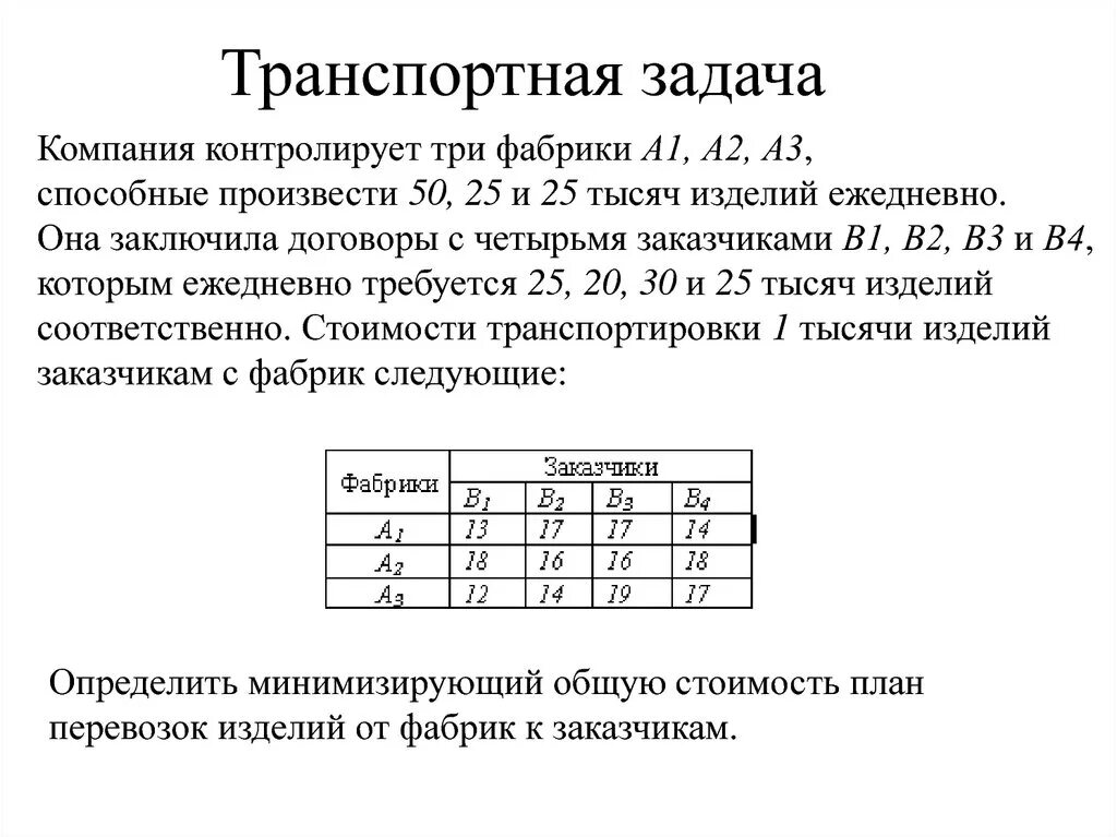 Общая транспортная задача