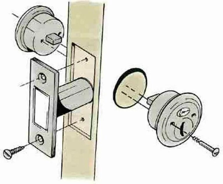 Как врезать межкомнатный замок своими руками. Схема дверной ручки межкомнатной двери с защелкой. Дверной замок межкомнатный защелкивания. Сборка дверной ручки межкомнатной двери. Как установить дверную ручку в межкомнатной двери с замком.
