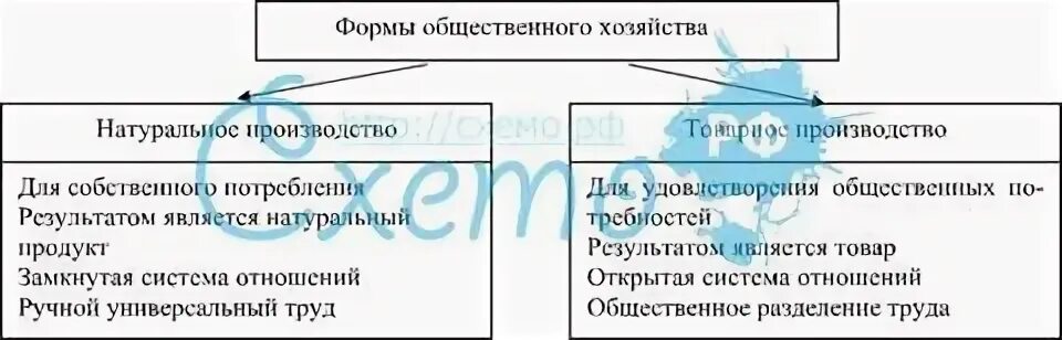 Формы общественного производства натуральное и товарное хозяйство