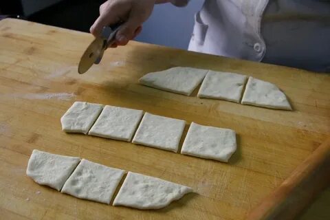Тесто квадратиками с мясом