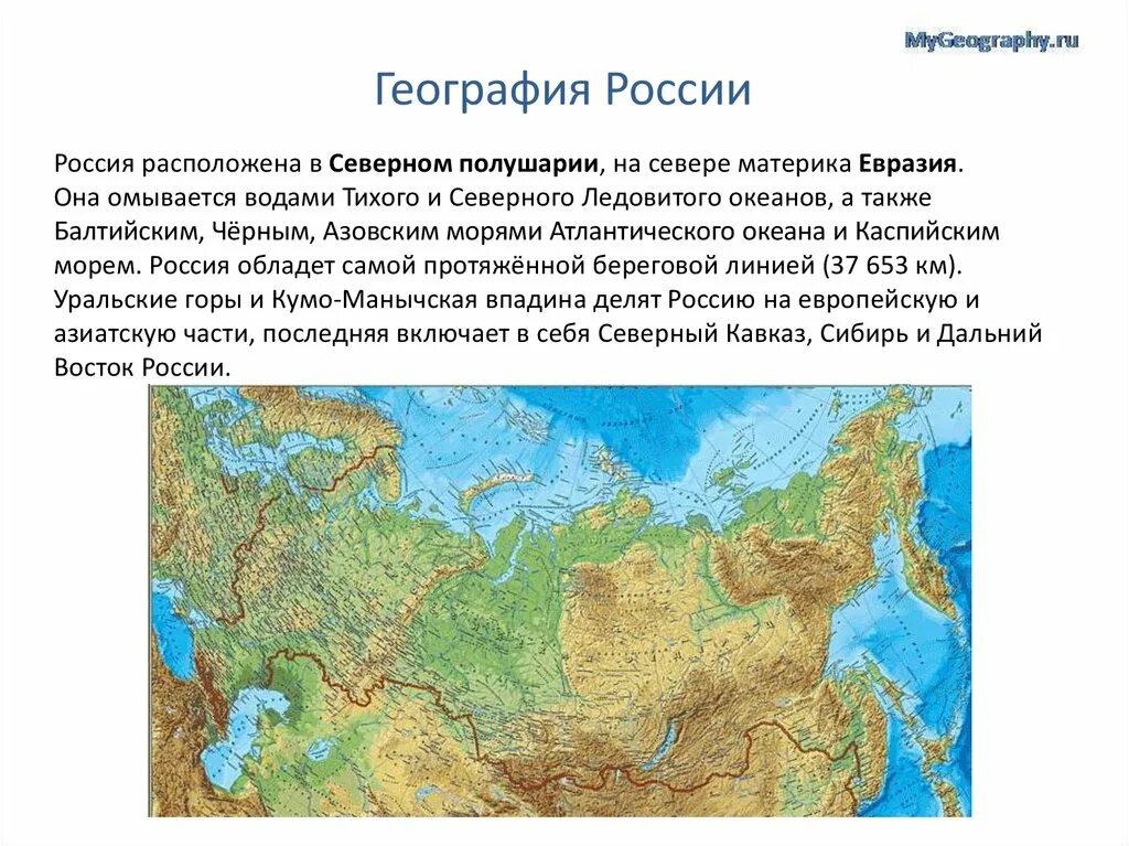 Россия географические данные