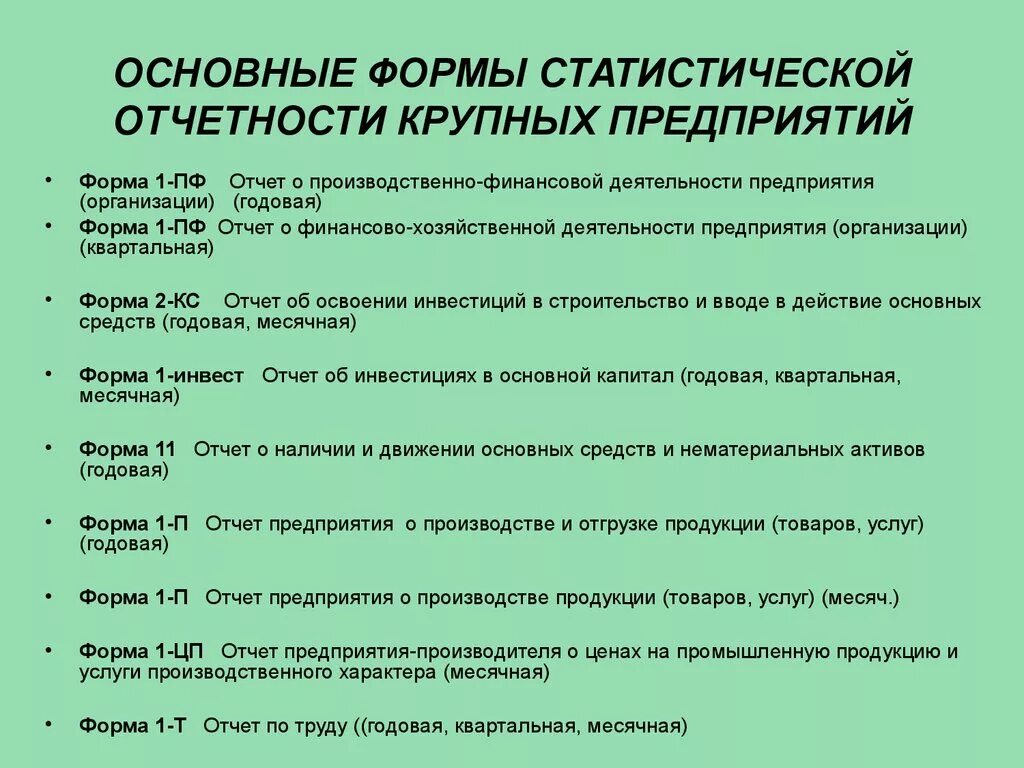 Основные формы статистической отчетности. Основные формы действующей статистической отчетности. Основные вопросы организации статистической отчетности. Основные формы статистической отчетности деятельности АТП. Основные организации статистики