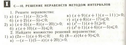 Самостоятельная работа по алгебре 10 класс неравенства