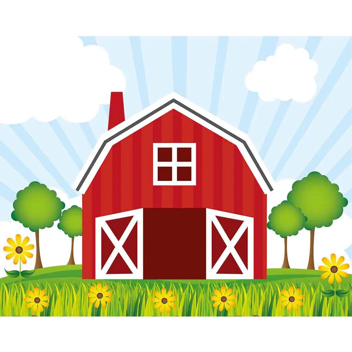 Ферма мультяшная. Детский домик ферма. Красный домик для детей. Домик ферма на белом фоне. Ферма аватарка