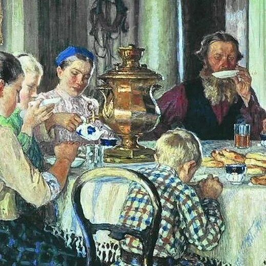 Купцы чаепитие кустодиев. Московское чаепитие. Чаепитие в москве. Приглашение в тверь. Стол с плюшками и самоваром.