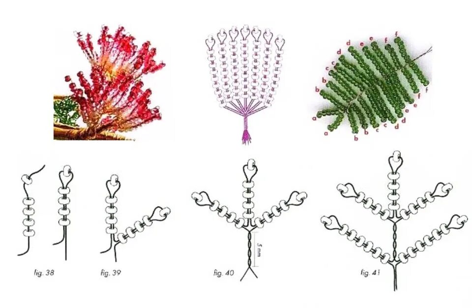 Техника плетения цветов. Деревья из бисера Альбиция схема. Цветы из бисера и проволоки схемы плетения для начинающих. Плетение бисером бонсай схема. Схемы плетения бисером на проволоке.