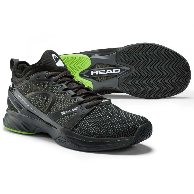 Head Sprint Pro 3.0 SF Clay men - Black/Lime. Кроссовки для большого тенниса мужские. Обувь для тенниса большого. Спортивная обувь head.