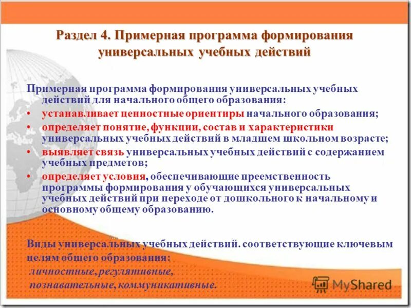 цель программы начальной школы