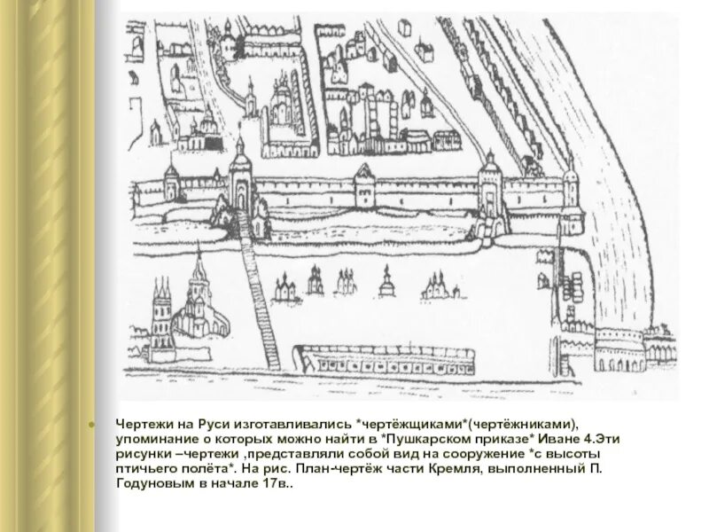 Тест 3 класс московский кремль перспектива. Годуновский чертеж Кремля. Годунов чертеж Московского Кремля. Годуновский чертёж Московского Кремля. План Московского Кремля 16 век.