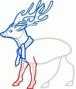 Как нарисовать оленя и снегурочку