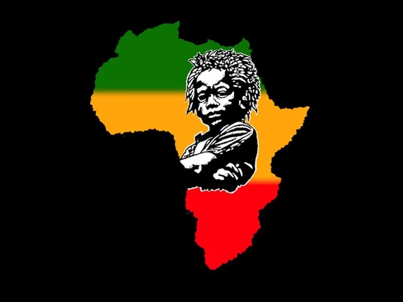 Africa unite. Africa rasta on Black.
