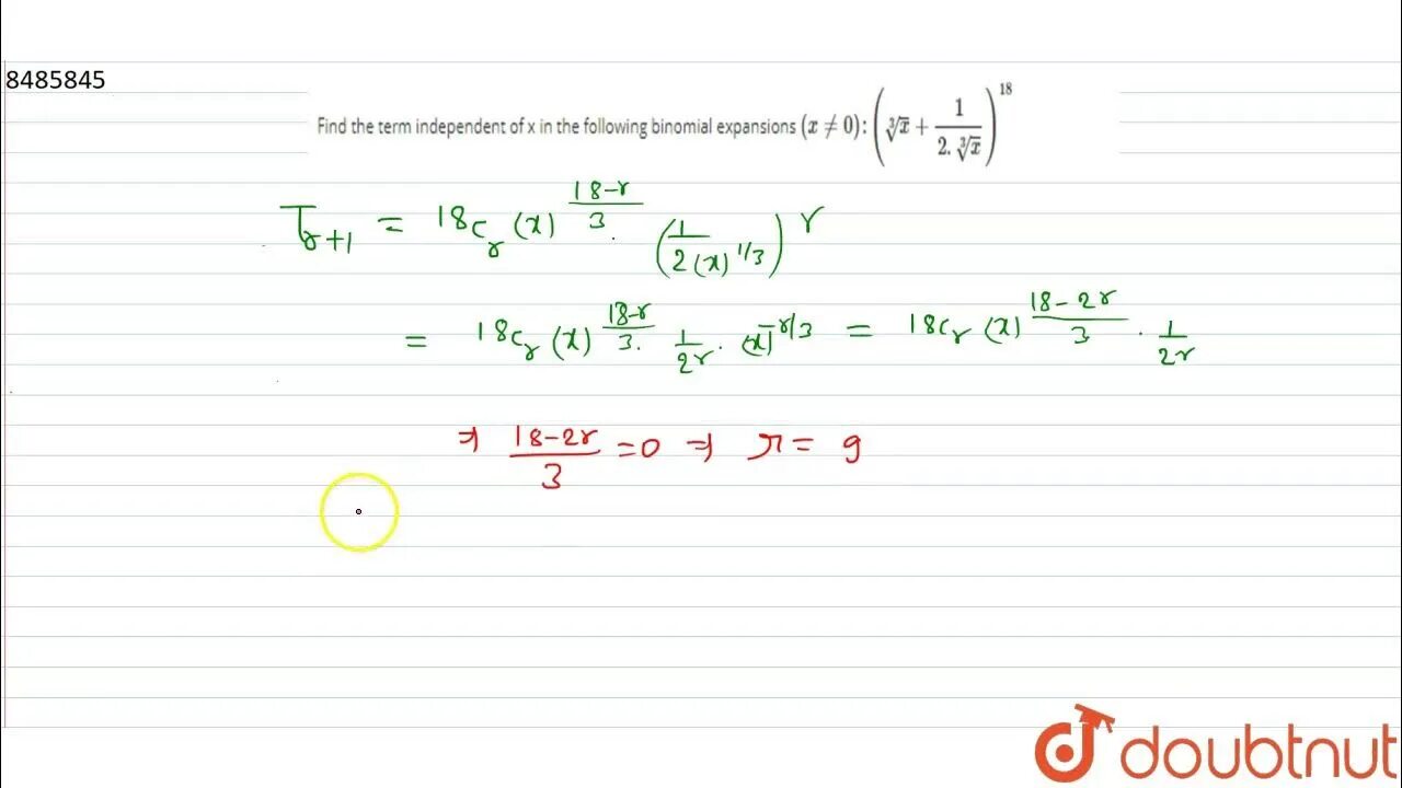 Term independent of x in the Expansion. Binomial Expansion in Russian. Absolute term of the binomial Expansion.